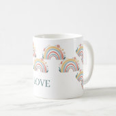 Blumige Boho-Regenbogen-Klassische Kaffeetasse (VorderseiteRechts)