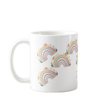 Blumige Boho-Regenbogen-Klassische Kaffeetasse