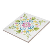 Blumige Botanische Dekorative Keramikfliese Bunt (Seite)