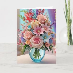 Blumige bunte Wildblumen Geburtstagskarte Karte