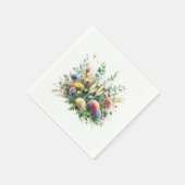 Blumige Champagner-Garten Servietten (Ecke)