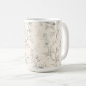 Blumige Creme-Chic Kaffeetasse (VorderseiteRechts)