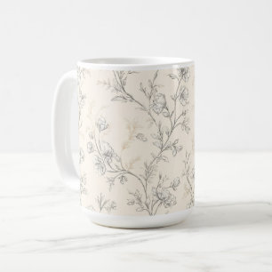 Blumige Creme-Chic Kaffeetasse
