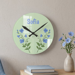 Blumige Daisy moderne personalisierte süße elegant Runde Wanduhr