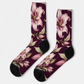 Blumige Damen-Socken Socken (Linkes Detail)