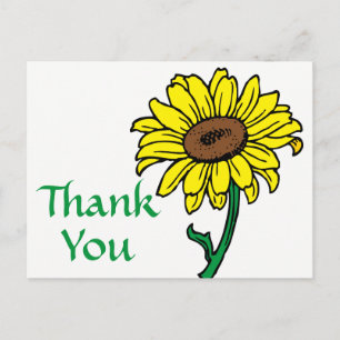 Blumige Dankeschön-Sonnenblumen-Gelb- und Grünblüt Postkarte