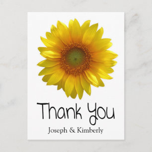 Blumige Dankeschön-Sonnenblumen-Gelbe Blumen-Hochz Postkarte