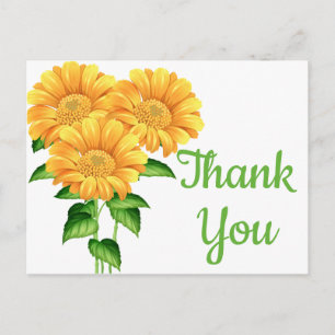 Blumige Dankeschön Sonnenblumen Hochzeit Brautpart Postkarte
