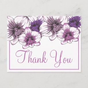 Blumige Dankeskarte Hochzeit Lila Orchidee Botanis Postkarte