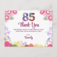 Blumige Danksagung zum 85. Geburtstag  Elegante Bl