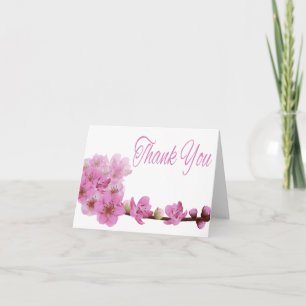 Blumige Danksagungskarte Lila Kirschblüten Blumen Dankeskarte