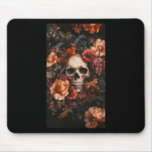 Blumige dezente Totenkopf-Akzente Schädelkunst Mousepad