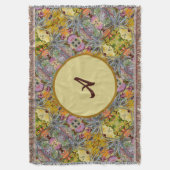 Blumige Distel Farbige Monogramm Boho Chic Decke (Vorderseite Vertikal)