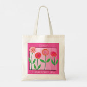 Blumige Einkaufstasche mit Budget-Tote-Design (Rückseite)