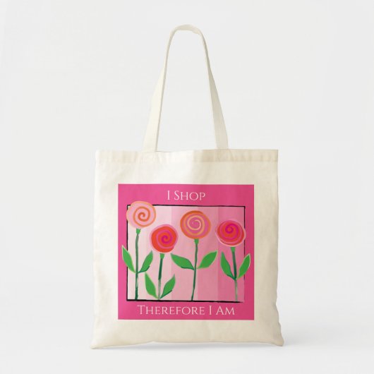 Blumige Einkaufstasche mit Budget-Tote-Design (Vorne)