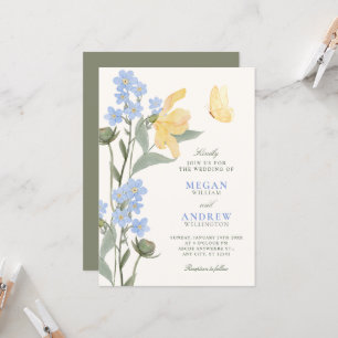 Blumige elegante Hochzeit Einladung