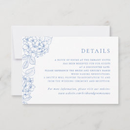 Blumige elegante Hydrangea-Hochzeitseinlage Detail Einladung