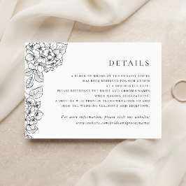 Blumige elegante Hydrangea-Hochzeitseinlage Detail Einladung