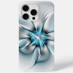 Blumige Eleganz Moderne Abstrakte Blaue Fraktal-Ku Case-Mate iPhone Hülle