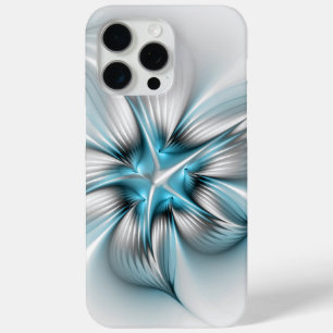 Blumige Eleganz Moderne Abstrakte Blaue Fraktal-Ku Case-Mate iPhone Hülle