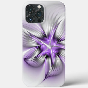 Blumige Eleganz Moderne Abstrakte Violette Fraktal Case-Mate iPhone Hülle