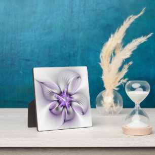 Blumige Eleganz Moderne Abstrakte Violette Fraktal Fotoplatte