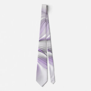 Blumige Eleganz Moderne Abstrakte Violette Fraktal Krawatte