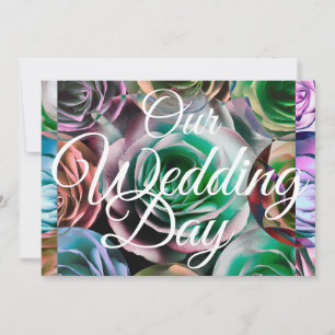 Blumige Eleganz Unsere Hochzeit Weiße Typografie 