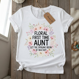 Blumige Erste Tante, 1. Neue Baby-Frau Tri-Blend Shirt