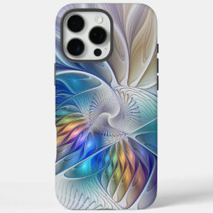 Blumige Fantasie, farbenfrohe abstrakte fraktale B iPhone 16 Pro Max Hülle