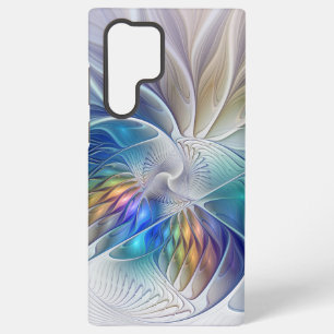 Blumige Fantasie, farbenfrohe abstrakte fraktale B Samsung Galaxy Hülle
