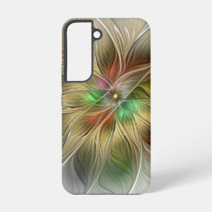 Blumige Fantasie mit modernem abstraktem Gold-Frak Samsung Galaxy Hülle