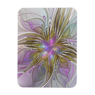 Blumige farbenfrohe abstrakte Fraktale mit Rosa un Magnet