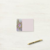 Blumige farbenfrohe abstrakte Fraktale mit Rosa un Post-it Klebezettel (Auf Schreibtisch)