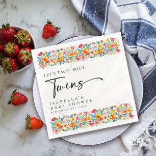 Blumige Fiesta-Tacos über Zwillinge-Baby-Party Serviette