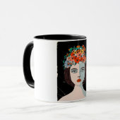 Blumige Frau Tasse (Vorderseite Links)
