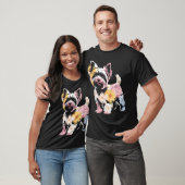 Blumige Frauen Süße Yorkie Hundemutter T-Shirt (Unisex)