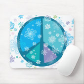Blumige Friedenszeichen-Mausunterlage Mousepad (Mit Mouse)