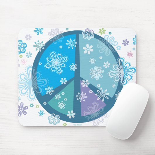 Blumige Friedenszeichen-Mausunterlage Mousepad (Mit Mouse)