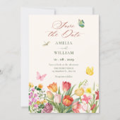 Blumige Frühlingsgartenhochzeit Save The Date (Vorderseite)