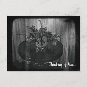 Blumige Gedanken an Dich Blumen Monochrom Postkarte