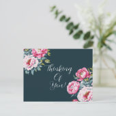 Blumige Gedanken an Dich Postkarte (Stehend Vorderseite)