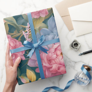 Blumige Helle Farbige Blumen Geschenkpapier