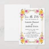 Blumige Hochzeit Save the Date Einladung (Vorne/Hinten)