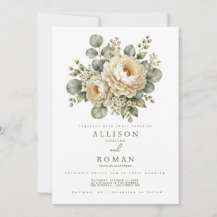 Blumige Hochzeitseinladung