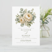 Blumige Hochzeitseinladung (Stehend Vorderseite)