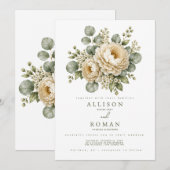 Blumige Hochzeitseinladung (Vorne/Hinten)