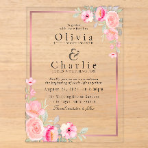 Blumige Hochzeitseinladung