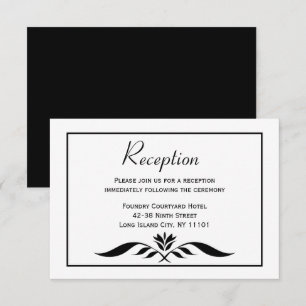 Blumige Hochzeitsempfangsfeier Minimalistisch Schw Einladung