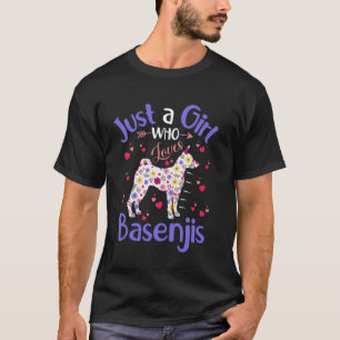 Blumige Hundemädchen Frauen Ein Mädchen Das Basen T-Shirt